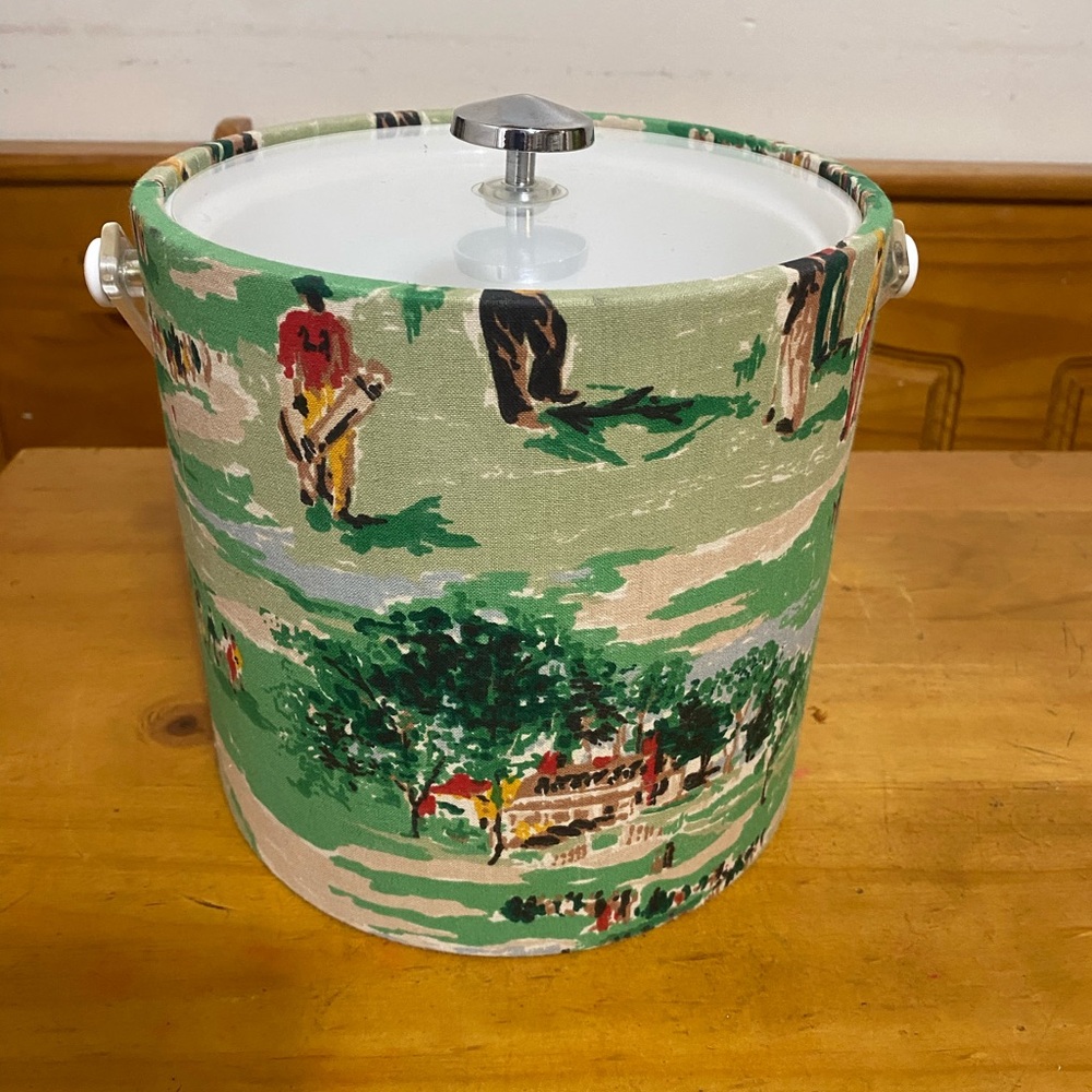 Vintage Kraft ware Golf Scene Ice Bucket